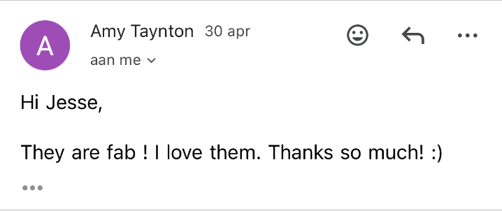 Customer email - Amy